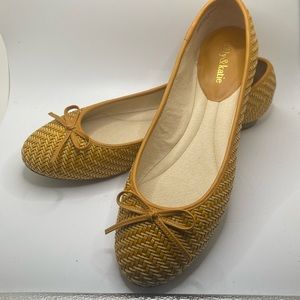 Kelly & Katie Women's Mustard Woven Ballet Flats